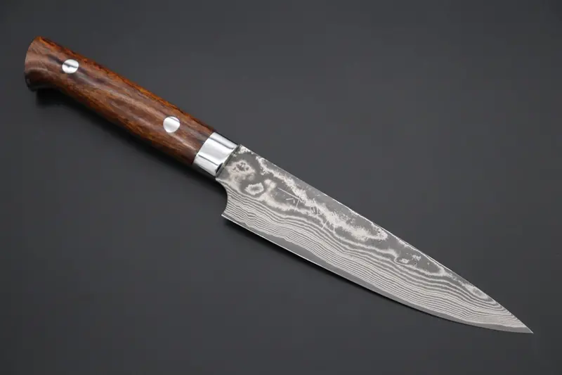 Takeshi Saji Vg-10 Custom Damascus Wild Series Petty (135Mm And 150Mm, Desert Ironwood Handle) 1