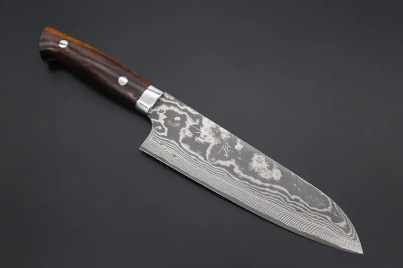 Takeshi Saji Vg-10 Custom Damascus Wild Series Santoku 180Mm (7 Inch, Desert Ironwood Handle) 1