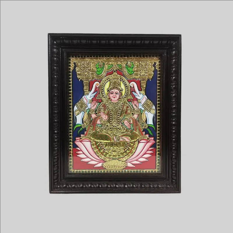 Tanjore Laxmi Painting (Frame) - 12 In X 15 In 1