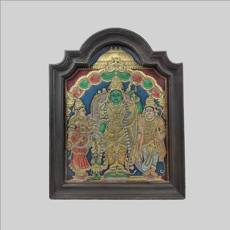 Tanjore Ram Sita Laxman Painting (Frame) - 28 In X 35 In 1
