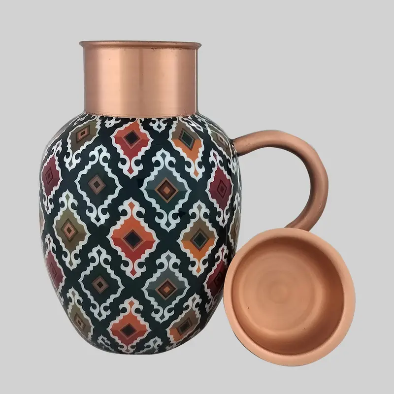 Teal Copper Apple Pot Ikat 1000 Ml 1