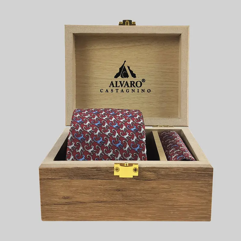 Tie & Pocket Square Gift Set In Assorted Design S/2 1
