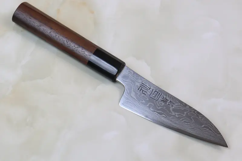 Tsukasa Hinoura Custom Knife Ats-34 Damascus Petty 105Mm (4.1 Inch, Th-7) 1