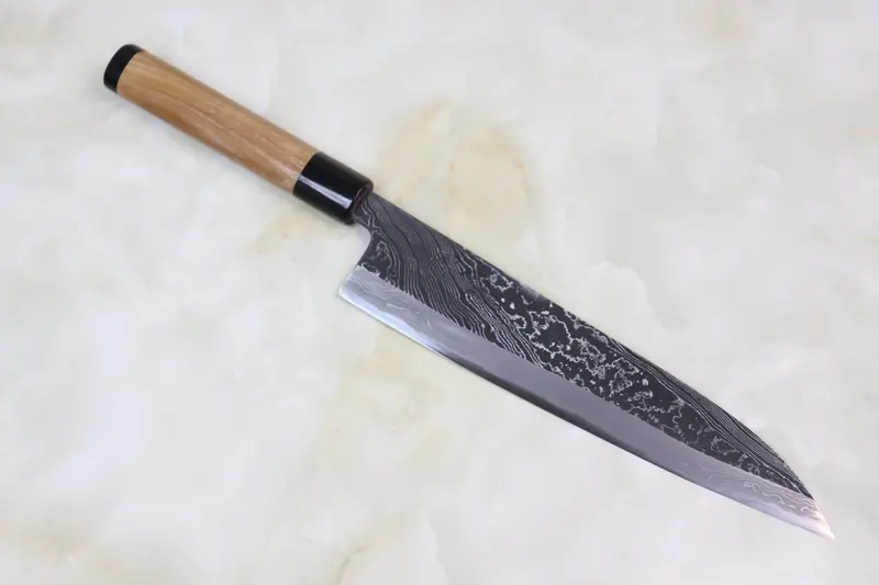 Tsukasa Hinoura Custom Knife "Unryu-Mon" Th-12 Wa Gyuto 240Mm (9.4Inch, Enjyu Wood Handle With Water Buffalo Horn Ferrule & Butt) 1
