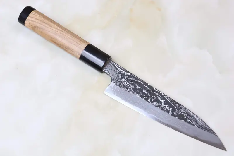 Tsukasa Hinoura Custom Knife "Unryu-Mon" Wa Petty 135Mm (5.3 Inch, Th-7P, Enjyu Wood Handle With Water Buffalo Horn Ferrule & Butt) 1