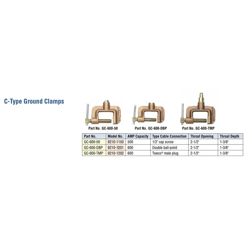 Tweco - Roto-Work Gc-600-Dbp Ground Clamp - 9210-1201 1
