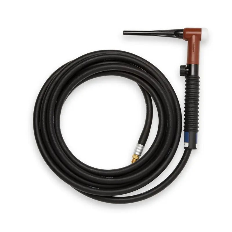 Weldcraft 150A Red Rubber Flexible Tig Torch W/ Valve, 25 Ft - Wp-R17fv-25-R 1