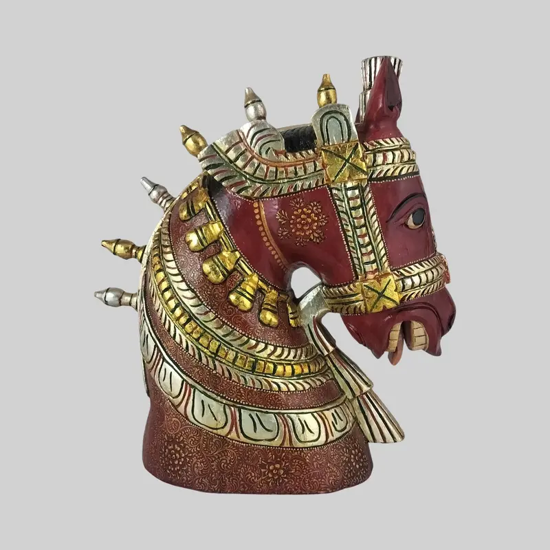 Wood Horse Bust 20 In 1