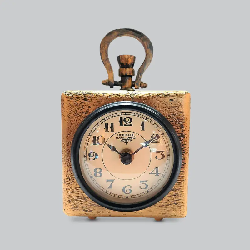 Wooden Table Clock Dice Shape 4 In 1