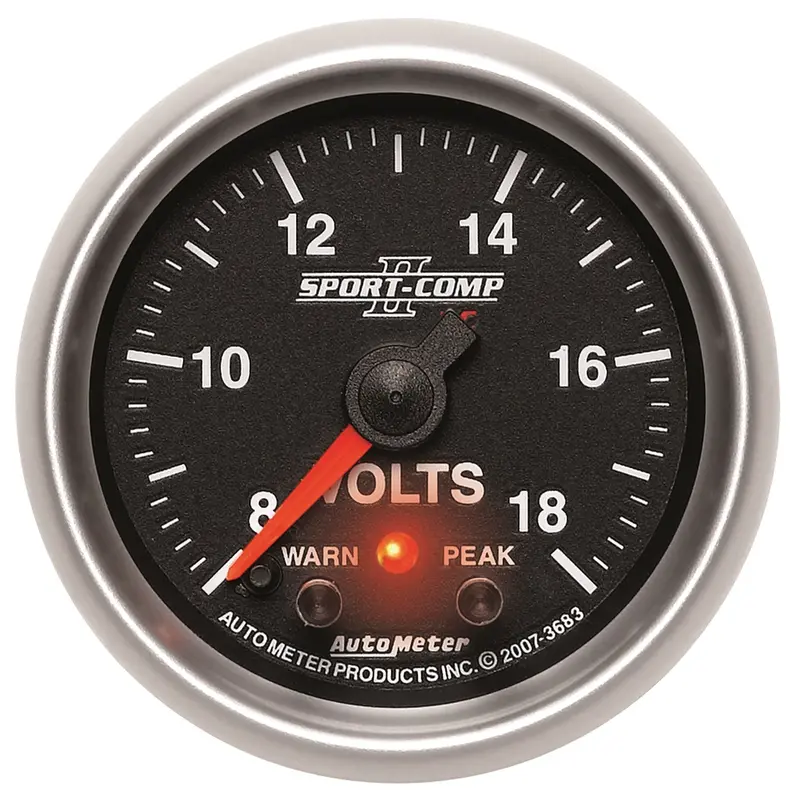 Autometer Sport-Comp Ii Digital Voltmeter – 2-1/16", 18V Range With Warning Features 1