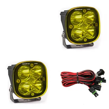 Baja Designs Squadron Pro Amber Led Light Pods – Work/Scene Pattern, Pair (497816) 1