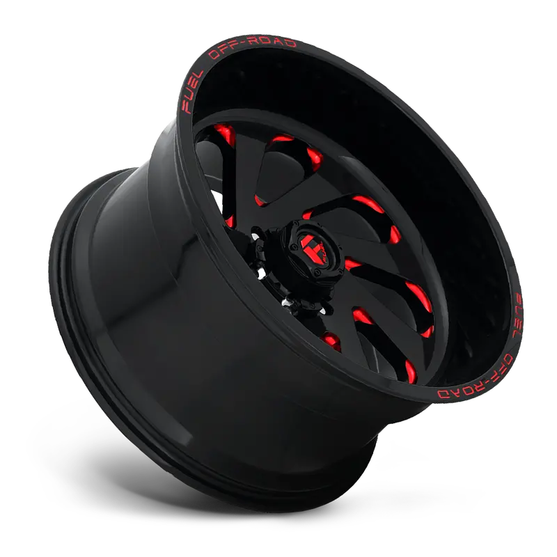 Fuel 1004-37Gbq Bolt-On Wheel Cap For 6X135 Fitment – Gloss Black With Red Accent 1