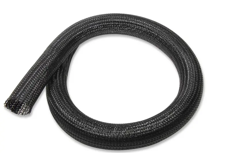 Holley Efi 573-114 Braided Bulk Wire Loom Tubing – 1.5" Diameter, F6 Rated, 10-Foot Black Roll 1