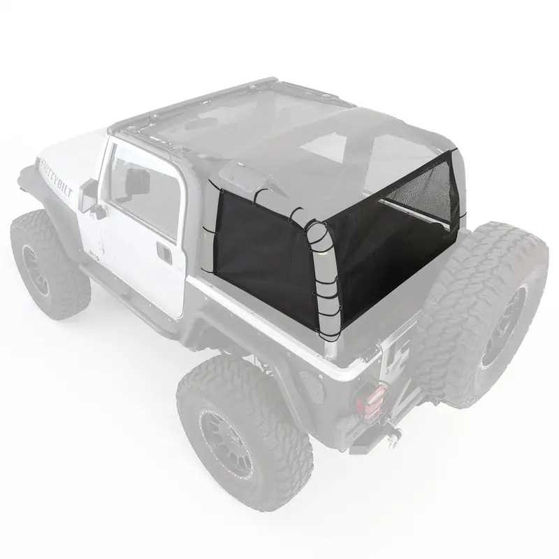 Smittybilt 95601 Cloak Extended Mesh Soft Top – Black Mesh Sides & Rear For 1997–2006 Jeep Wrangler Tj 1