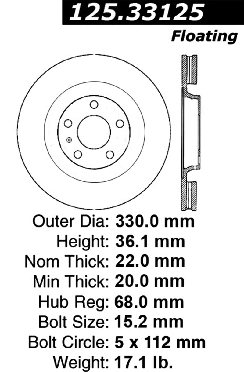 Stoptech 125.33125Cry Cryo-Treated High-Carbon Rear Brake Rotor 1