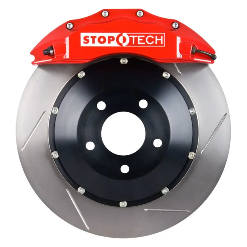 Stoptech 83.429.6700.71 Big Brake Kit – Front Axle, Red Calipers, Slotted Two-Piece Rotors 1