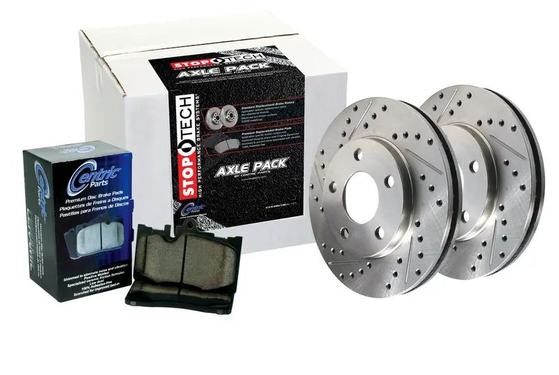 Stoptech Sport Axle Pack – Drilled Rear Brake Kit With Brake Lines (979.33093R) 1